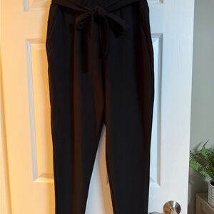 Revamped Black Ankle Tie-Waist Pants